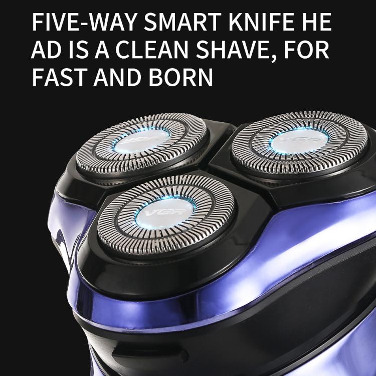 VGR V-305 Rotating Three-blade IPX7 Men Electric Shaver(Blue) - free shipping - PMC TechLife - Order now!