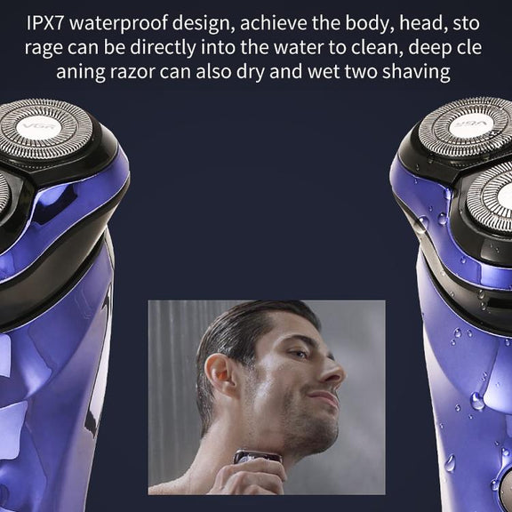 VGR V-305 Rotating Three-blade IPX7 Men Electric Shaver(Blue)