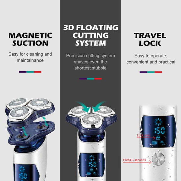 VGR V-328 3D Floating Cutting Blade IPX7 Electric Shaver(Black)