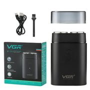 VGR V-341 Rotating 2 Cuttter Head Portable Electric Shaver(Black)