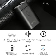 VGR V-341 Rotating 2 Cuttter Head Portable Electric Shaver(Black)