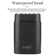VGR V-341 Rotating 2 Cuttter Head Portable Electric Shaver(Black)