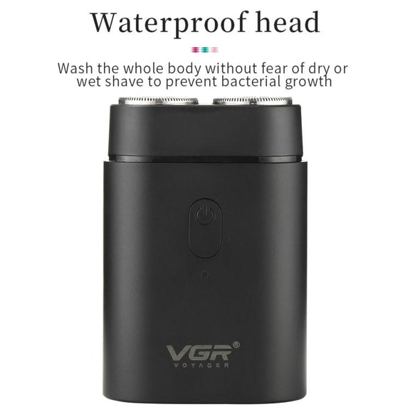VGR V-341 Rotating 2 Cuttter Head Portable Electric Shaver(Black)