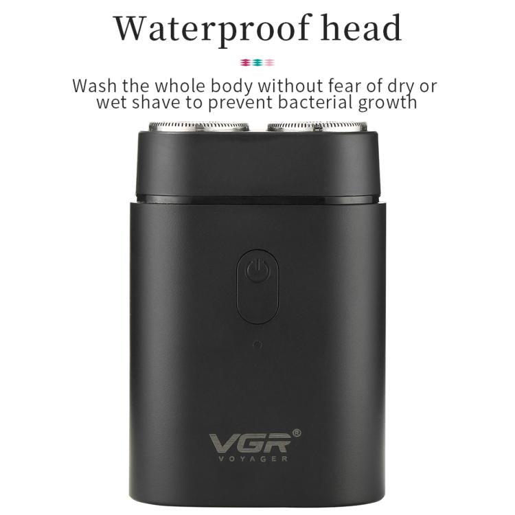 VGR V-341 Rotating 2 Cuttter Head Portable Electric Shaver(Black)