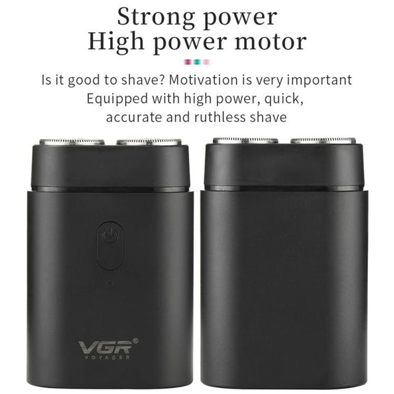 VGR V-341 Rotating 2 Cuttter Head Portable Electric Shaver(Black)