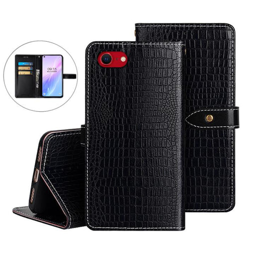 For iPhone 16e idewei Crocodile Texture Leather Phone Case(Black) - free shipping - PMC Jewellery - Order now!