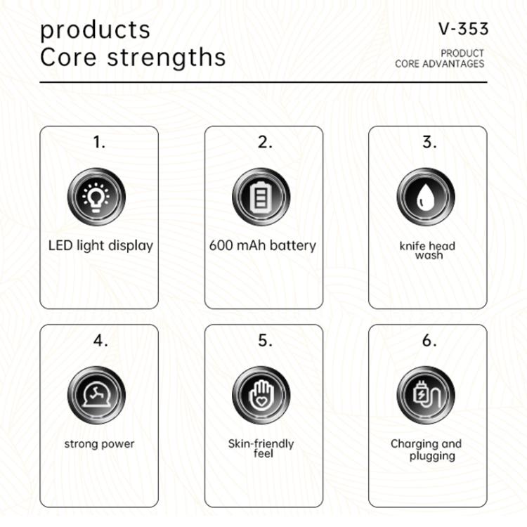 VGR V-353 Floating Cuttter Head Portable Electric Shaver(Black)