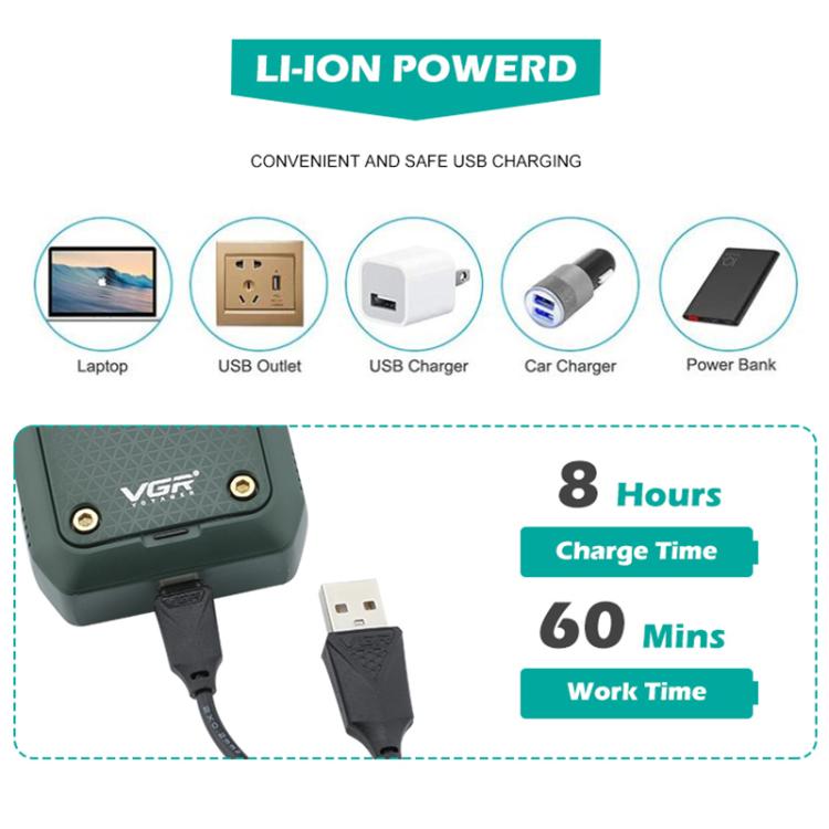 VGR V-353 Floating Cuttter Head Portable Electric Shaver(Black) - free shipping - PMC TechLife - Order now!