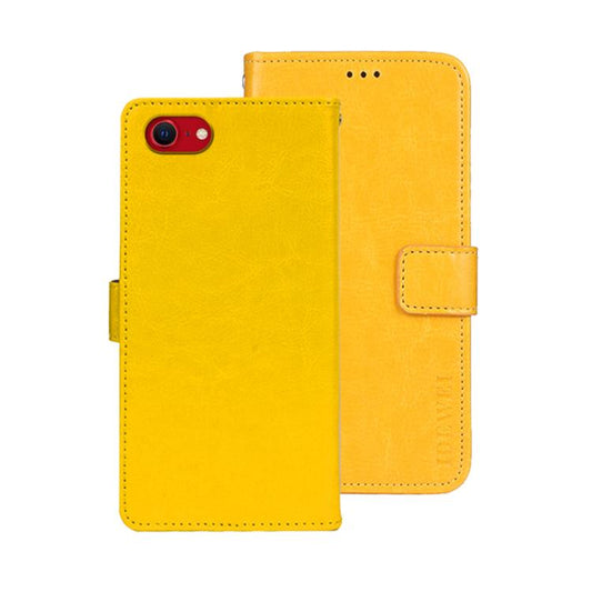 For iPhone 16e idewei Crazy Horse Texture Leather Phone Case(Yellow) - free shipping - PMC Jewellery - Order now!