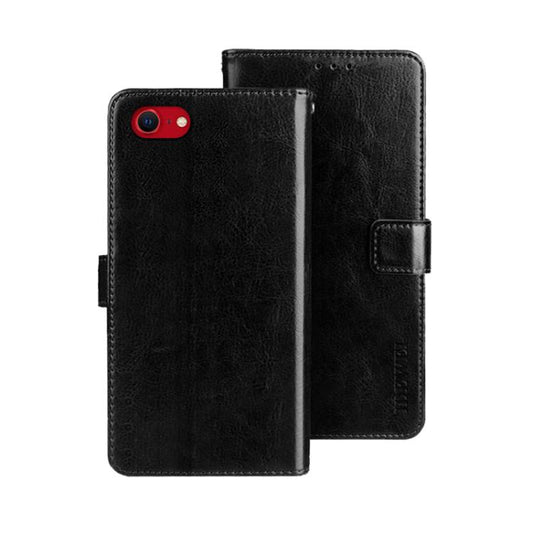 For iPhone 16e idewei Crazy Horse Texture Leather Phone Case(Black) - free shipping - PMC Jewellery - Order now!
