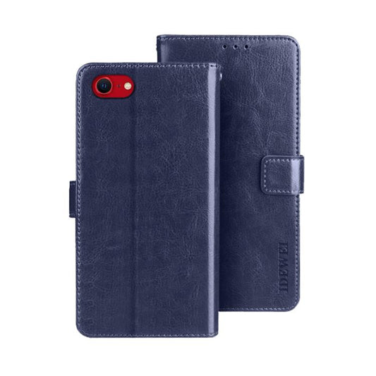 For iPhone 16e idewei Crazy Horse Texture Leather Phone Case(Blue) - free shipping - PMC Jewellery - Order now!