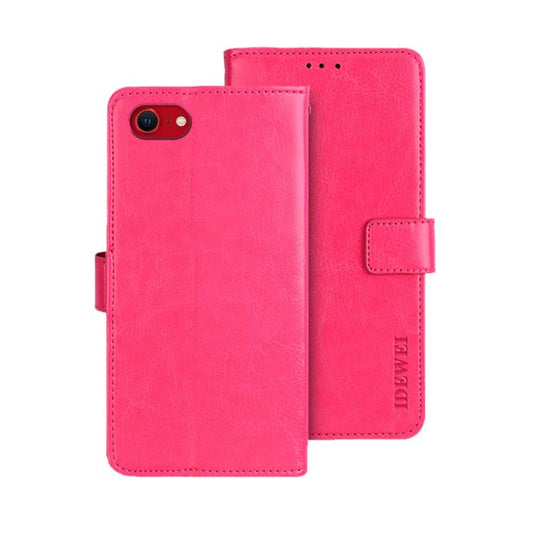 For iPhone 16e idewei Crazy Horse Texture Leather Phone Case(Rose Red) - free shipping - PMC Jewellery - Order now!