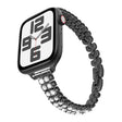 For Apple Watch 46mm / 49mm / 45mm / 44mm Slim Train Section Diamond Metal Watch Band(Black) - Watch Bands by PMc TechLife | Online Shopping South Africa | PMc TechLife | Buy Now Pay Later Mobicred