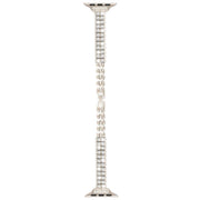 For Apple Watch 46mm / 49mm / 45mm / 44mm Slim Train Section Diamond Metal Watch Band(Starlight)