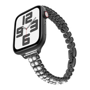 For Apple Watch 42mm / 41mm / 40mm / 38mm Slim Train Section Diamond Metal Watch Band(Black)