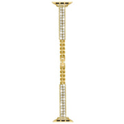 For Apple Watch 42mm / 41mm / 40mm / 38mm Slim Train Section Diamond Metal Watch Band(Gold)