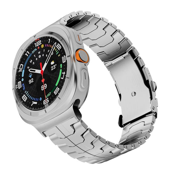 For Samsung Galaxy Watch Ultra 47mm Split Safety Buckle Titanium Alloy Watch Band(Silver)