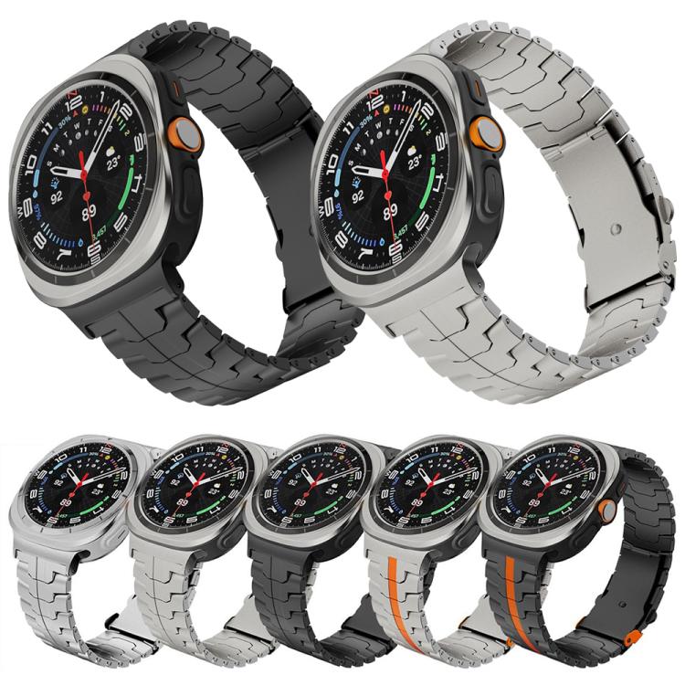 For Samsung Galaxy Watch Ultra 47mm Split Safety Buckle Titanium Alloy Watch Band(Silver)