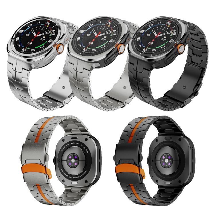 For Samsung Galaxy Watch Ultra 47mm Split Safety Buckle Titanium Alloy Watch Band(Silver)