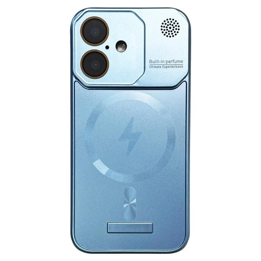 For iPhone 16 Plus Frameless Aromatherapy MagSafe Magnetic PC Phone Case(Blue) - free shipping - PMC Jewellery - Order now!
