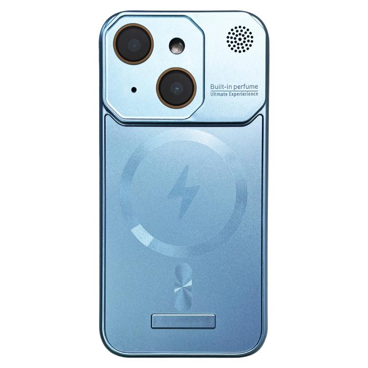 For iPhone 15 Plus Frameless Aromatherapy MagSafe Magnetic PC Phone Case(Blue) - free shipping - PMC Jewellery - Order now!