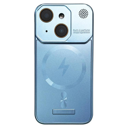 For iPhone 15 Plus Frameless Aromatherapy MagSafe Magnetic PC Phone Case(Blue) - free shipping - PMC Jewellery - Order now!