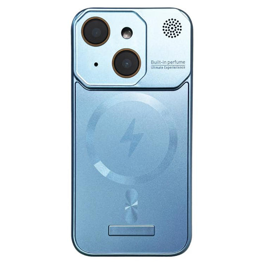 For iPhone 15 Plus Frameless Aromatherapy MagSafe Magnetic PC Phone Case(Blue) - free shipping - PMC Jewellery - Order now!