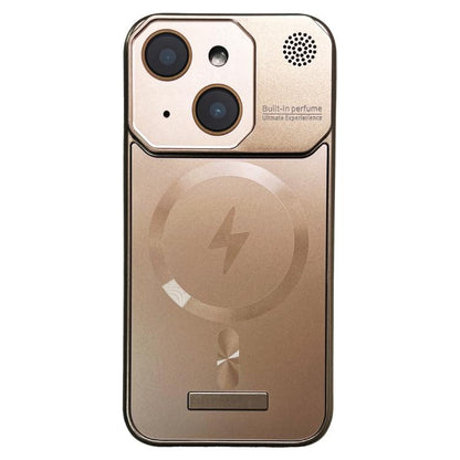 For iPhone 15 Plus Frameless Aromatherapy MagSafe Magnetic PC Phone Case(Gold) - iPhone 15 Plus Cases by PMC Jewellery | Online Shopping South Africa | PMC Jewellery | Buy Now Pay Later Mobicred