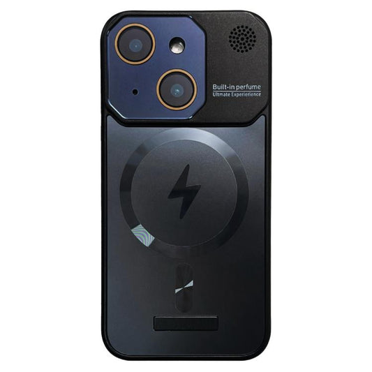 For iPhone 15 Plus Frameless Aromatherapy MagSafe Magnetic PC Phone Case(Black) - free shipping - PMC Jewellery - Order now!