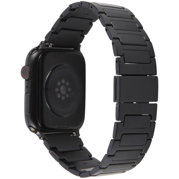 For Apple Watch 46mm / 49mm / 45mm / 44mm I-Shaped Folding Magnetic Buckle Metal Watch Band(Black)