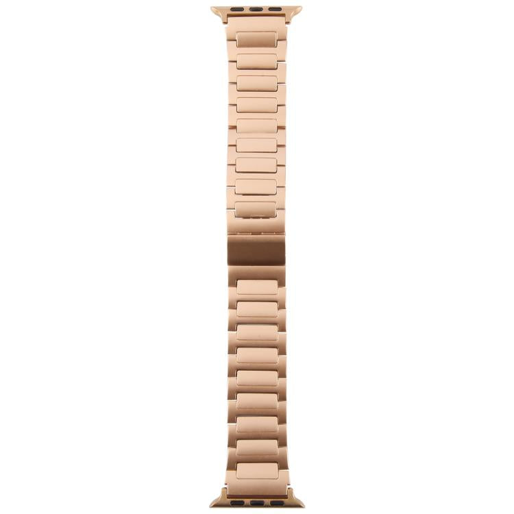 For Apple Watch 46mm / 49mm / 45mm / 44mm I-Shaped Folding Magnetic Buckle Metal Watch Band(Rose Gold)