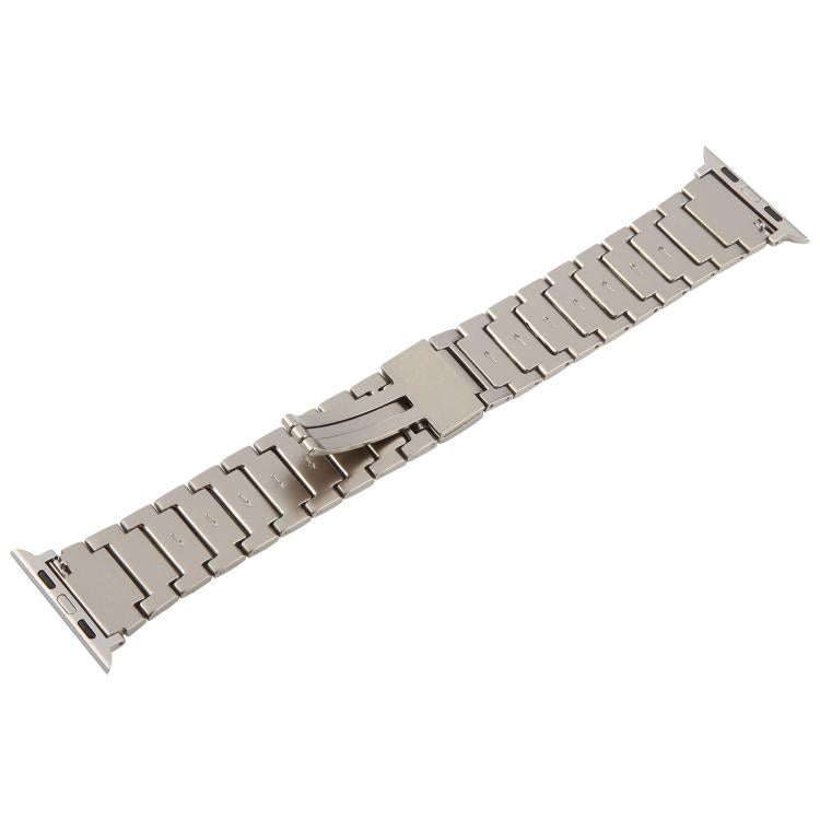 For Apple Watch 46mm / 49mm / 45mm / 44mm I-Shaped Folding Magnetic Buckle Metal Watch Band(Titanium Color)