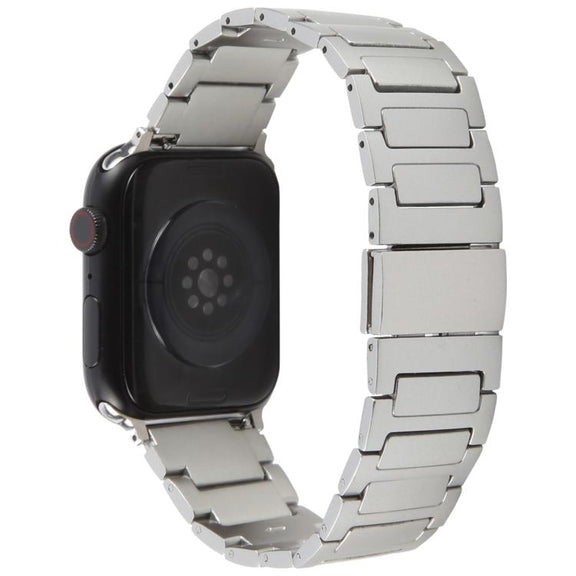 For Apple Watch 46mm / 49mm / 45mm / 44mm I-Shaped Folding Magnetic Buckle Metal Watch Band(Silver)