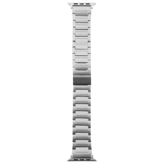 For Apple Watch 46mm / 49mm / 45mm / 44mm I-Shaped Folding Magnetic Buckle Metal Watch Band(Silver)