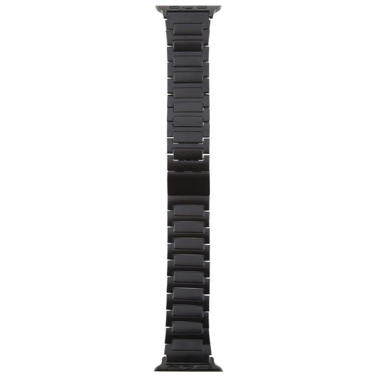 For Apple Watch 42mm / 41mm / 40mm / 38mm I-Shaped Folding Magnetic Buckle Metal Watch Band(Black)