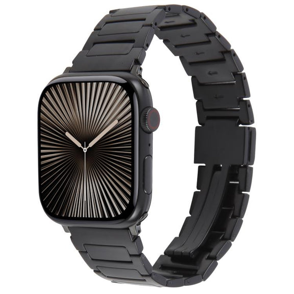 For Apple Watch 42mm / 41mm / 40mm / 38mm I-Shaped Folding Magnetic Buckle Metal Watch Band(Black)