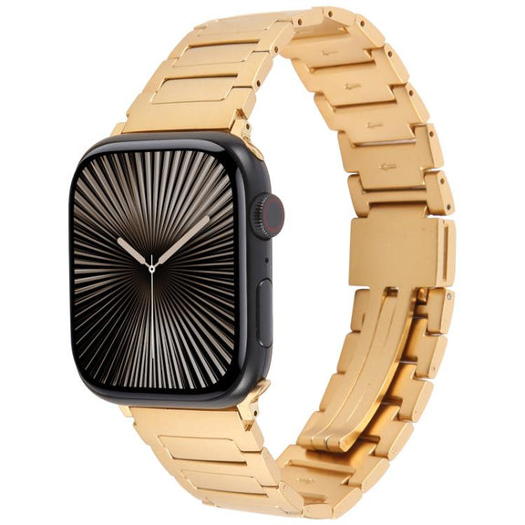 For Apple Watch 42mm / 41mm / 40mm / 38mm I-Shaped Folding Magnetic Buckle Metal Watch Band(Gold)
