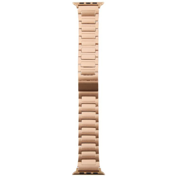 For Apple Watch 42mm / 41mm / 40mm / 38mm I-Shaped Folding Magnetic Buckle Metal Watch Band(Rose Gold)