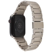 For Apple Watch 42mm / 41mm / 40mm / 38mm I-Shaped Folding Magnetic Buckle Metal Watch Band(Titanium Color)