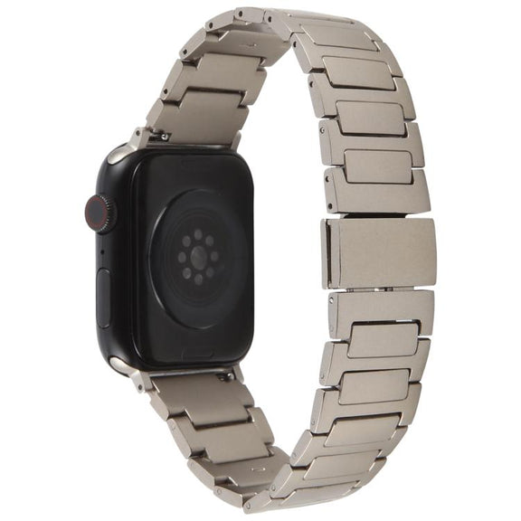 For Apple Watch 42mm / 41mm / 40mm / 38mm I-Shaped Folding Magnetic Buckle Metal Watch Band(Titanium Color)