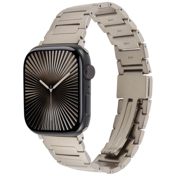 For Apple Watch 42mm / 41mm / 40mm / 38mm I-Shaped Folding Magnetic Buckle Metal Watch Band(Titanium Color)