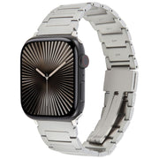 For Apple Watch 42mm / 41mm / 40mm / 38mm I-Shaped Folding Magnetic Buckle Metal Watch Band(Silver)