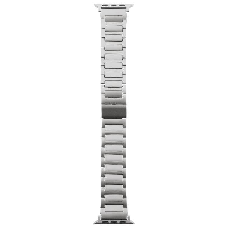 For Apple Watch 42mm / 41mm / 40mm / 38mm I-Shaped Folding Magnetic Buckle Metal Watch Band(Silver)