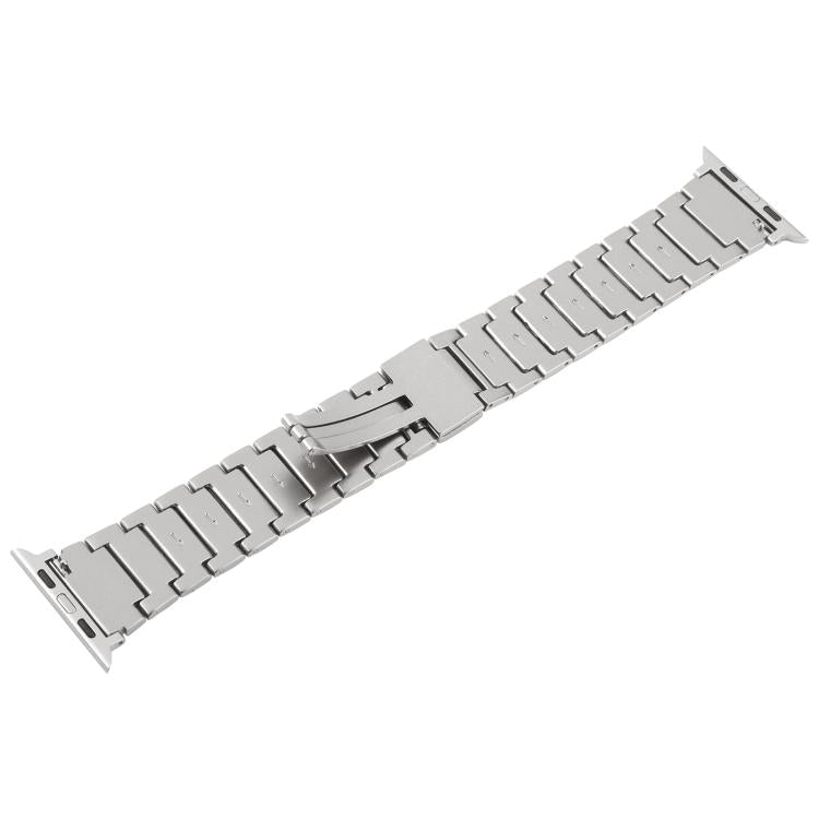 For Apple Watch 42mm / 41mm / 40mm / 38mm I-Shaped Folding Magnetic Buckle Metal Watch Band(Silver)