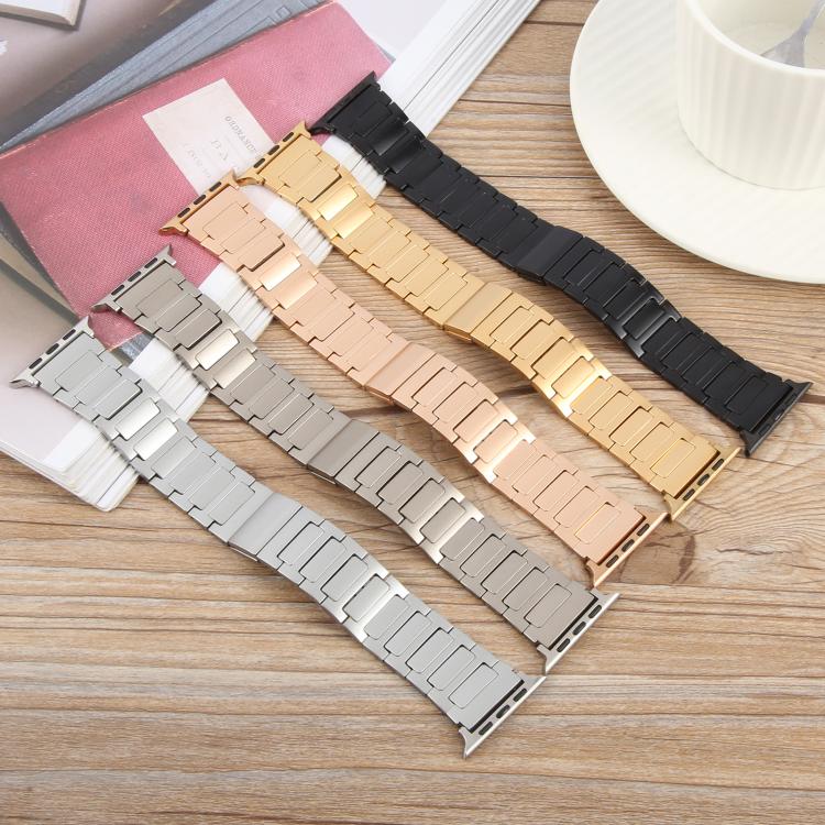 For Apple Watch 42mm / 41mm / 40mm / 38mm I-Shaped Folding Magnetic Buckle Metal Watch Band(Silver)