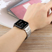 For Apple Watch 46mm / 49mm / 45mm / 44mm I-Shaped Folding Magnetic Buckle Metal Watch Band(Black)