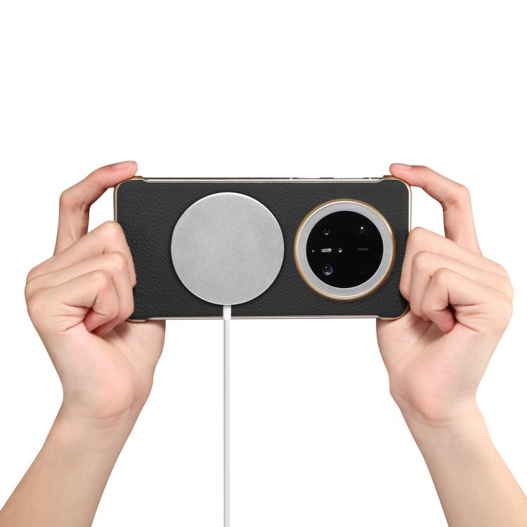 For Huawei Mate 60 Pro Denior A20 Genuine Leather Litchi Texture MagSafe Frameless Phone Case(Black) - free shipping - PMc TechLife - Order now!