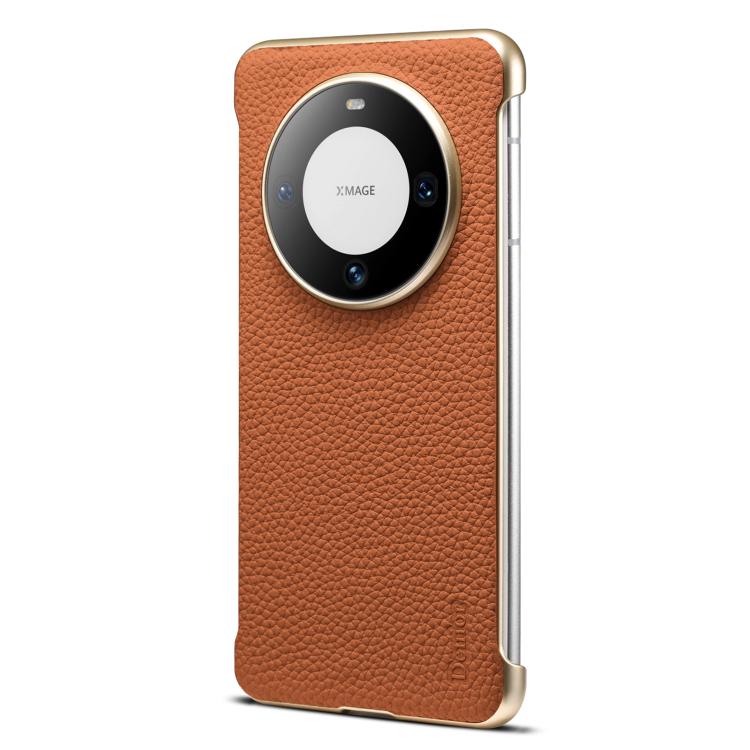 For Huawei Mate 60 Pro Denior A20 Genuine Leather Litchi Texture MagSafe Frameless Phone Case(Brown) - free shipping - PMc TechLife - Order now!