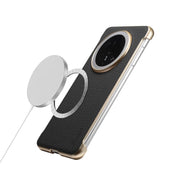 For Huawei Mate 70 Denior A20 Genuine Leather Litchi Texture MagSafe Frameless Phone Case(Black)
