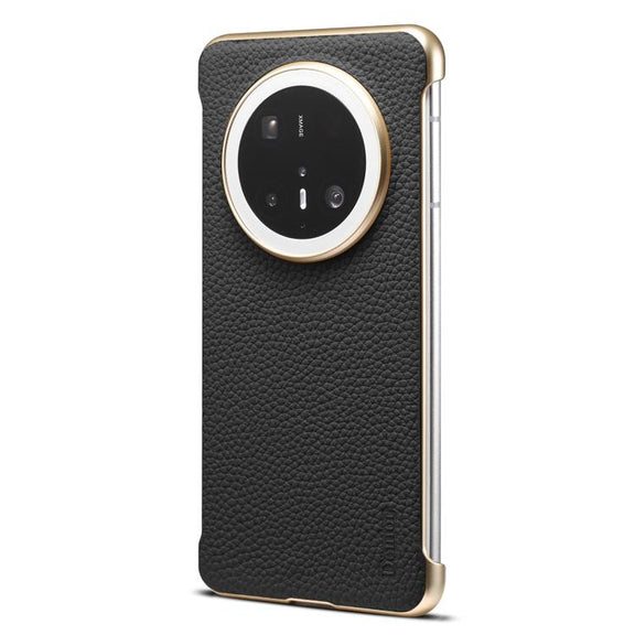 For Huawei Mate 70 Pro Denior A20 Genuine Leather Litchi Texture MagSafe Frameless Phone Case(Black)